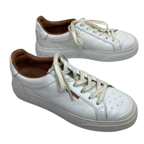 Tory Burch Ladybug Womens 11M White Pebbled Leather Sneakers - Picture 14 of 14